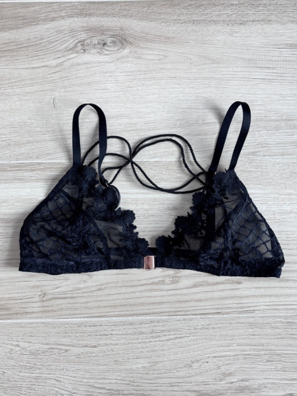 Savage X Fenty Baroque Bondage Front Closure Bralette Black XL